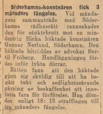 Notis ur Söderhamnskuriren 3 oktober 1939.